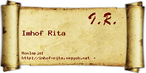 Imhof Rita névjegykártya