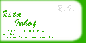 rita imhof business card